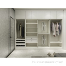 Reka bentuk baru gelongsor pintu kayu putih almari pakaian sederhana